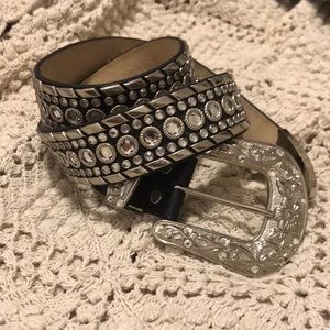 Black Rhinestone Western Belt
